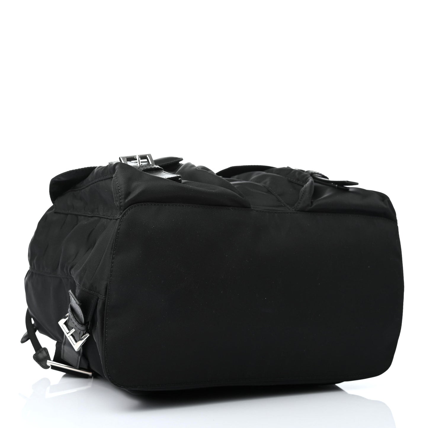 Tessuto Nylon Vela Saffiano Large Backpack Black