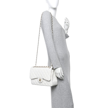 Chanel Caviar Quilted Jumbo Double Flap White 2 of 11