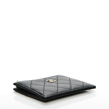 Chanel Lambskin Quilted Zip Card Holder Black 4 of 7
