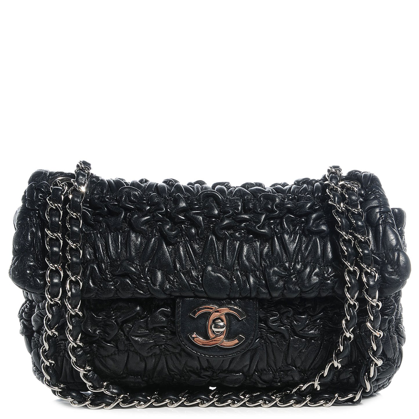 Lambskin Astrakan Medium Flap Black