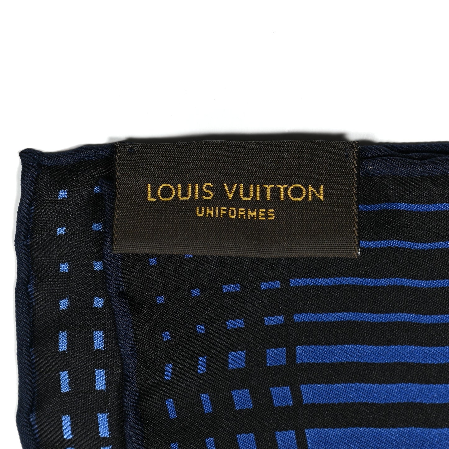 Silk LV Monogram Square Scarf Navy