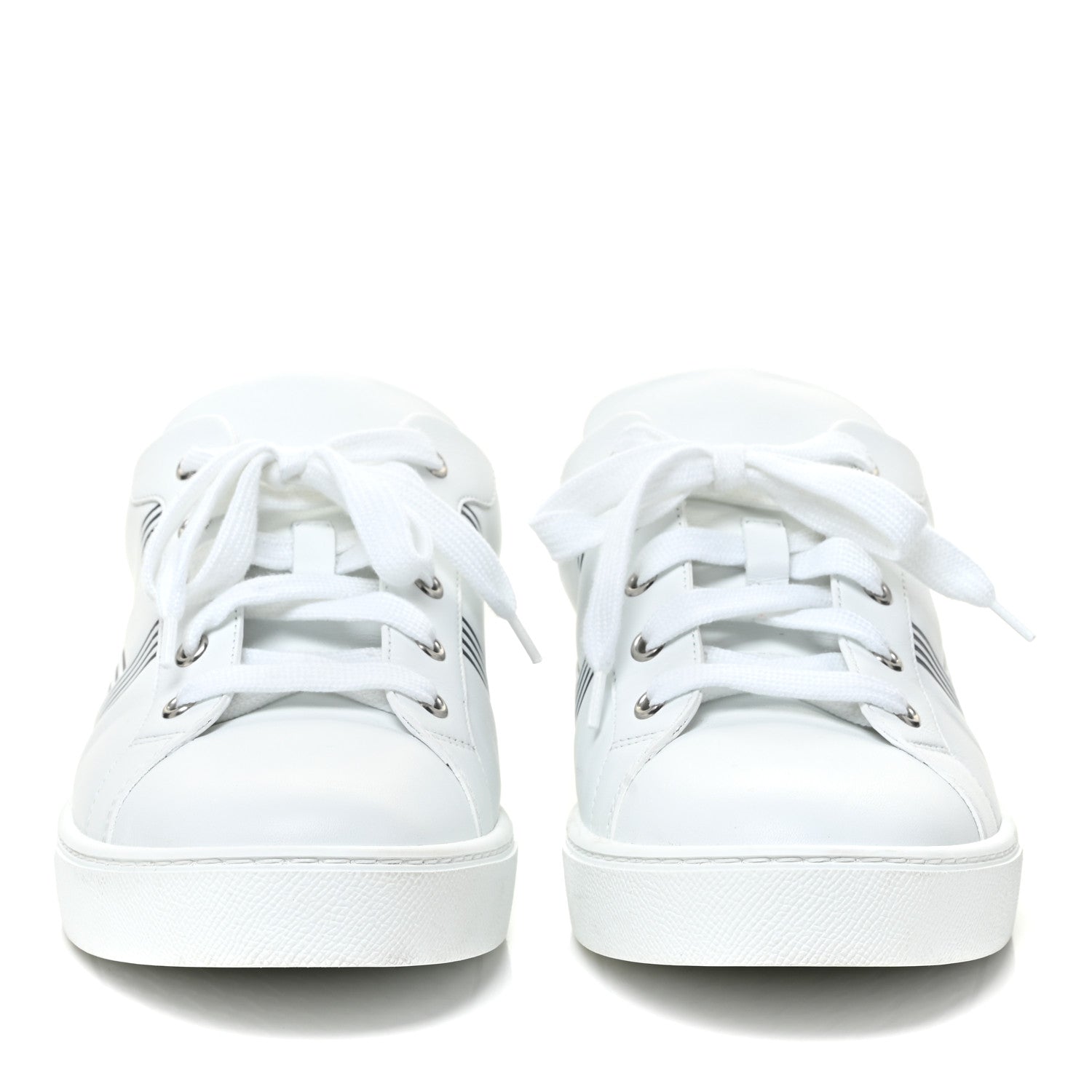 Hermes Calfskin Mens Advantage Sneakers 43.5 White Black 2 of 18