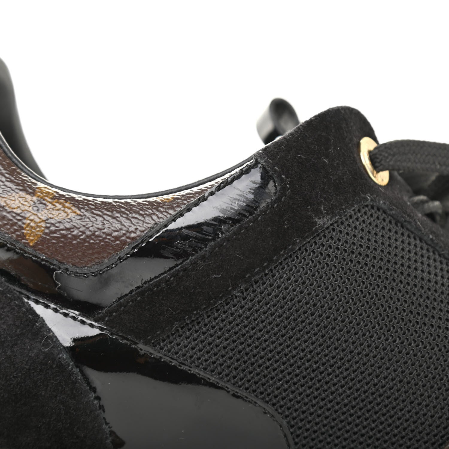 Louis Vuitton Suede Monogram Run Away Sneakers 38.5 Black 8 of 10