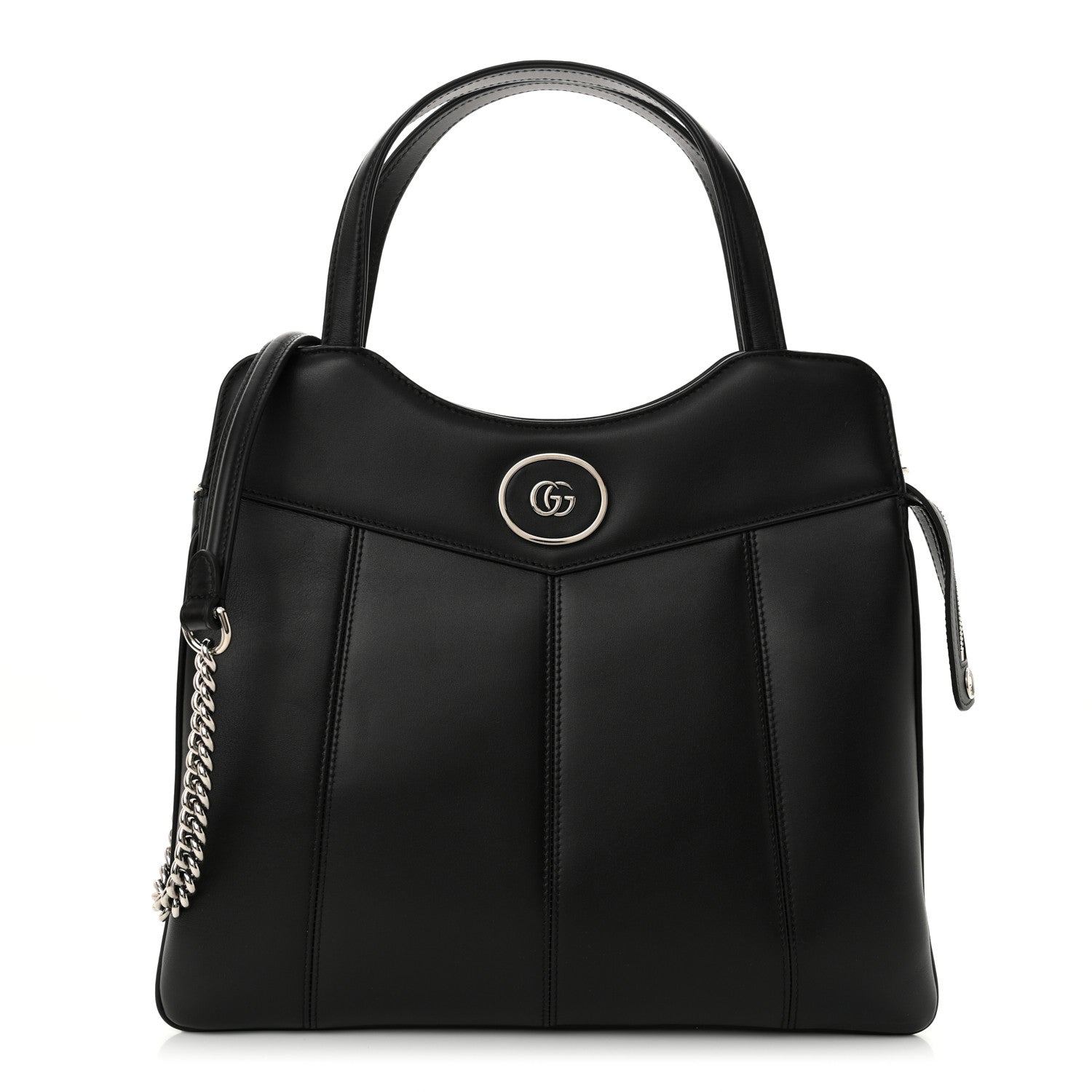 Gucci Calfskin Petite GG Medium Tote Bag Black 1 of 10