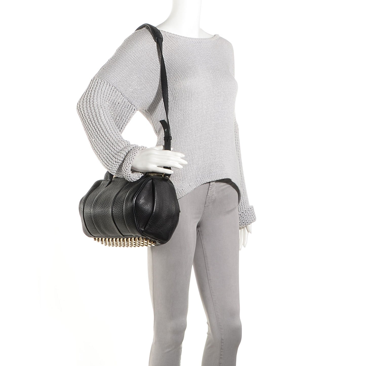 Pebbled Lambskin Rockie Black w Pale Gold Hardware