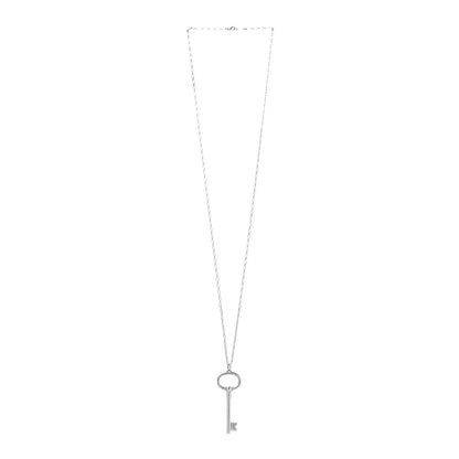 Tiffany Sterling Silver Oval Key Pendant Link Necklace 3 of 6