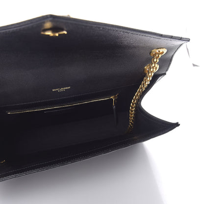 Saint Laurent Grain De Poudre Textured Mixed Matelasse Large Triquilt Monogram Satchel Black 5 of 10