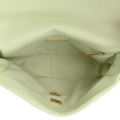 Chanel Goatskin Quilted Medium Chanel 19 Flap Light Green 5 of 11