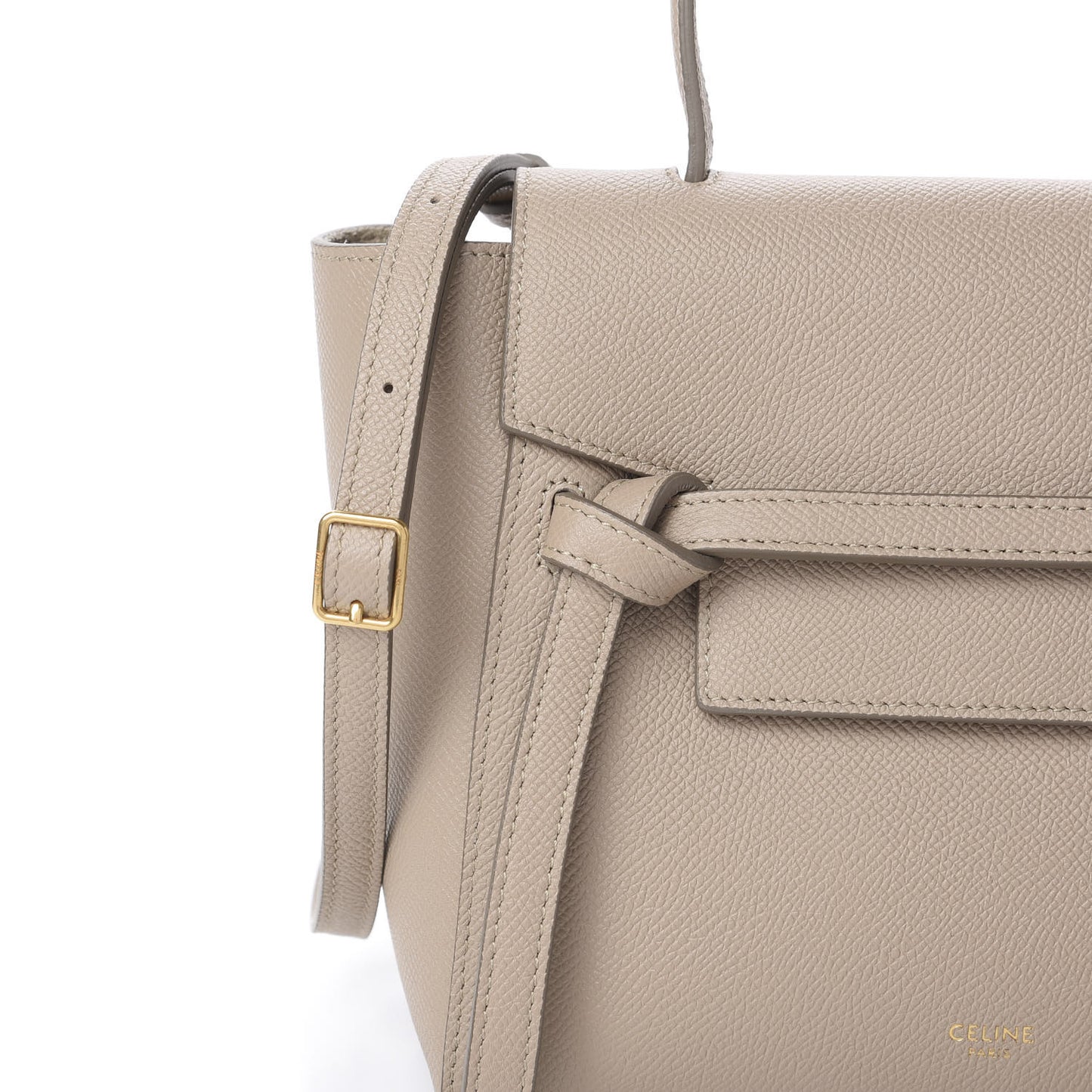 Grained Calfskin Nano Belt Bag Light Taupe