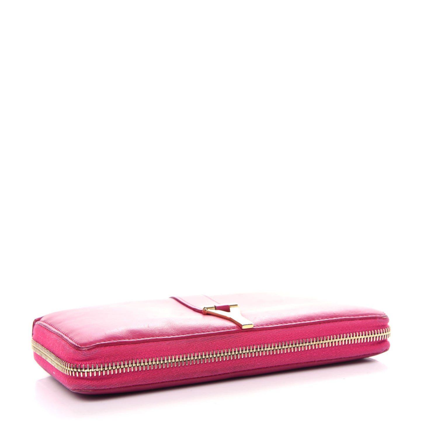 Calfskin Classic Y Ligne Zip Around Wallet Fuchsia