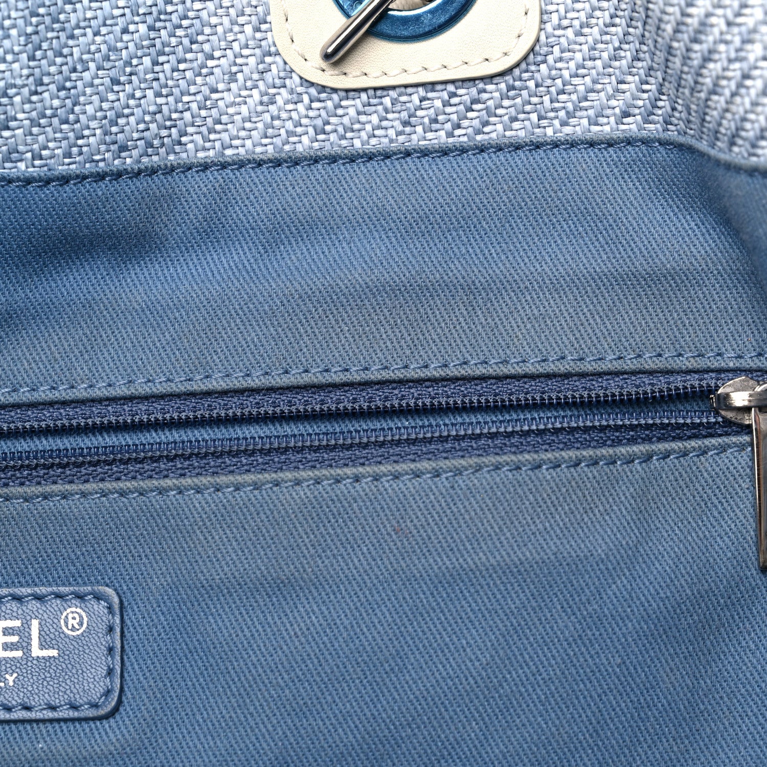 Chanel Canvas Medium Deauville Tote Denim Blue 14 of 19