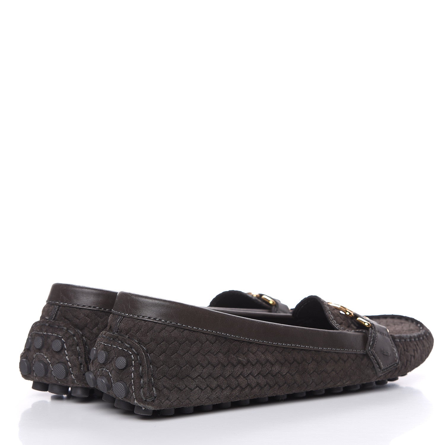 Louis Vuitton Woven Suede Oxford Loafers 40 Brown 4 of 9