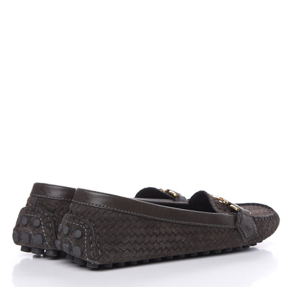 Louis Vuitton Woven Suede Oxford Loafers 40 Brown 4 of 9