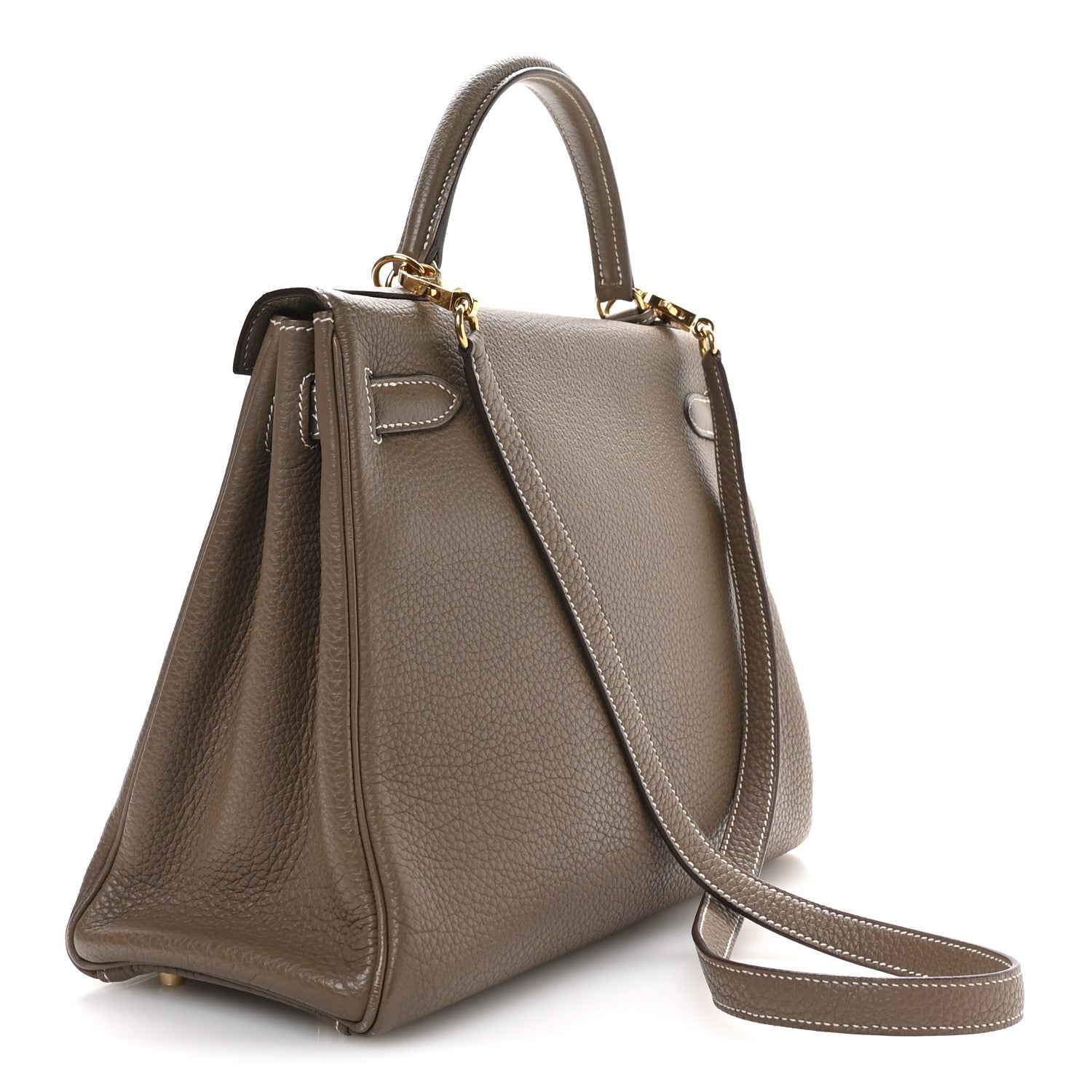 Hermes Taurillon Clemence Kelly Retourne 32 Etoupe 3 of 11
