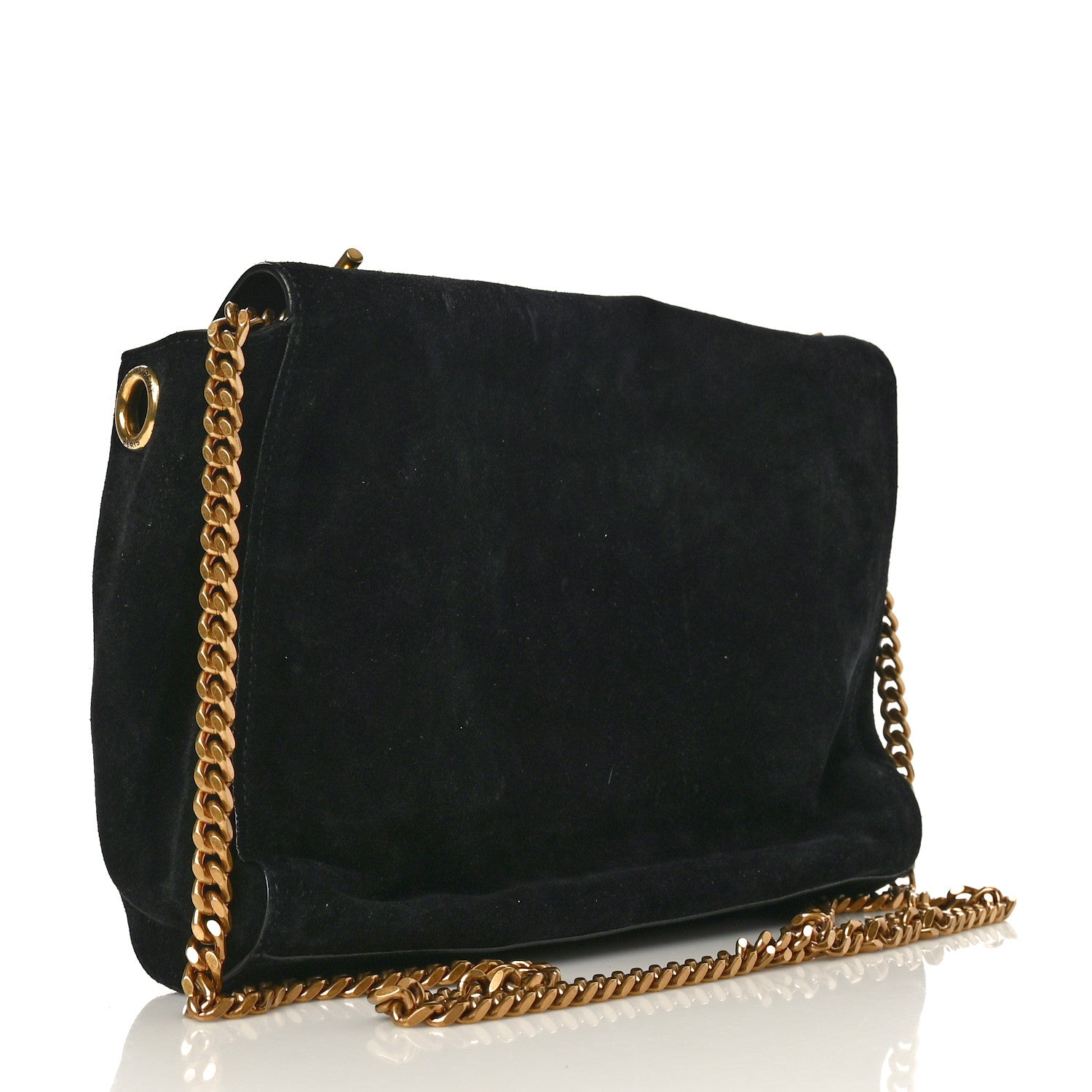Saint Laurent Smooth Calfskin Suede Medium Reversible Monogram Kate Satchel Black 3 of 18