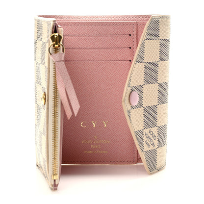 Louis Vuitton Damier Azur Victorine Wallet Rose Ballerine 5 of 8