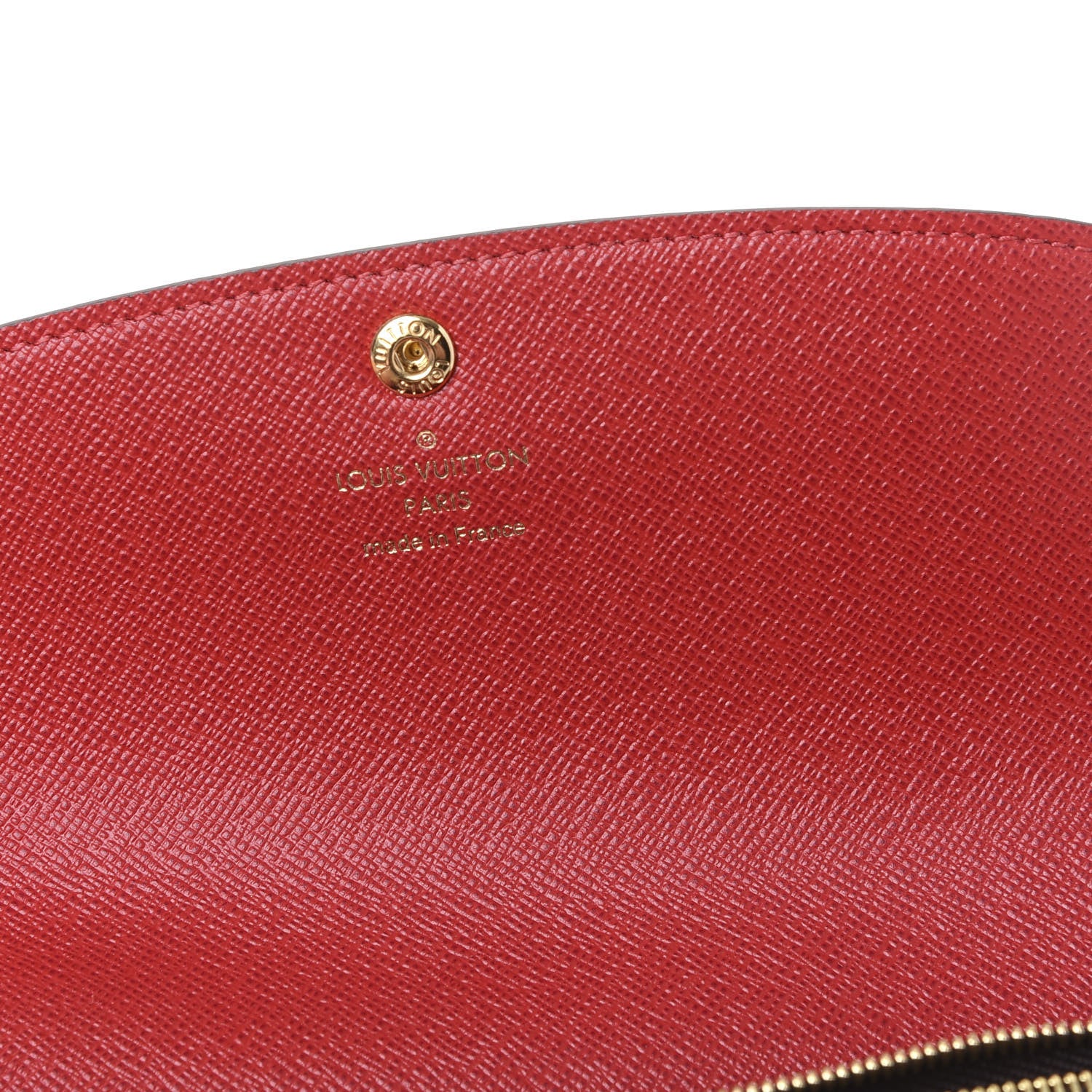 Louis Vuitton Damier Ebene Emilie Wallet Red 5 of 9