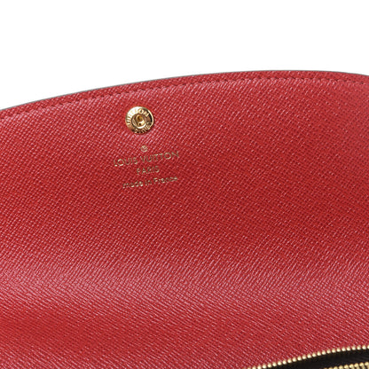 Louis Vuitton Damier Ebene Emilie Wallet Red 5 of 9
