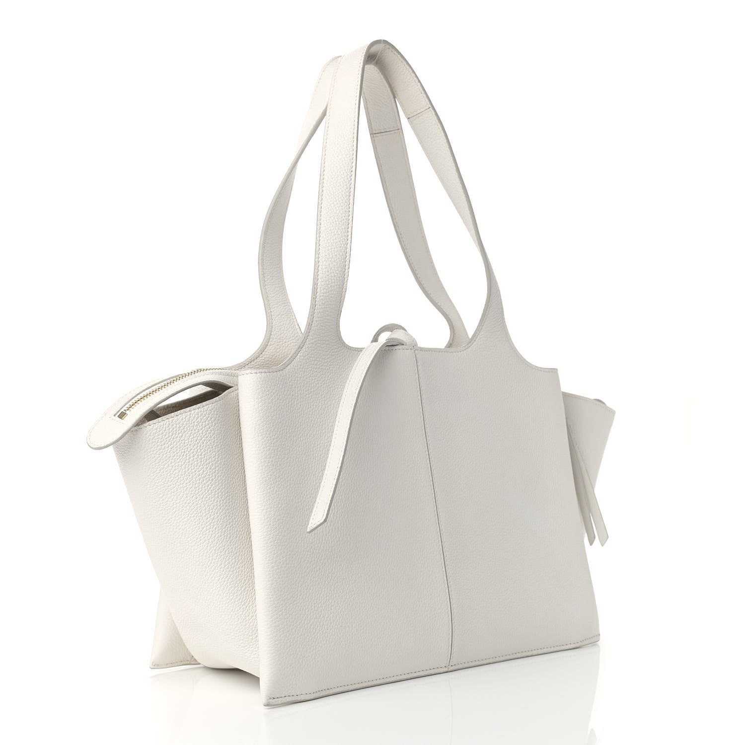 Celine Baby Grained Calfskin Small Tri-Fold Bag White 3 of 22