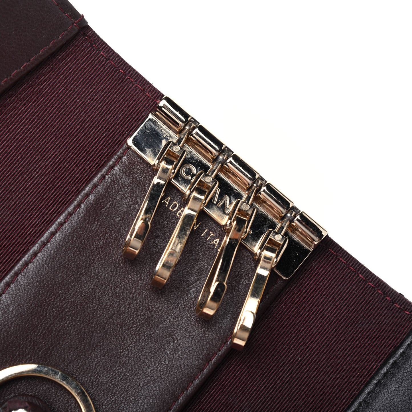 Lambskin Quilted 4 Key Holder Black