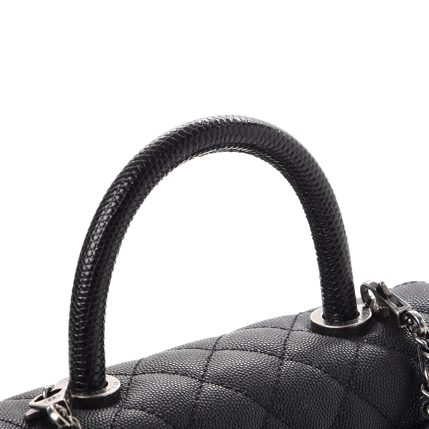 Chanel Caviar Lizard Quilted Mini Coco Handle Flap Black 6 of 7