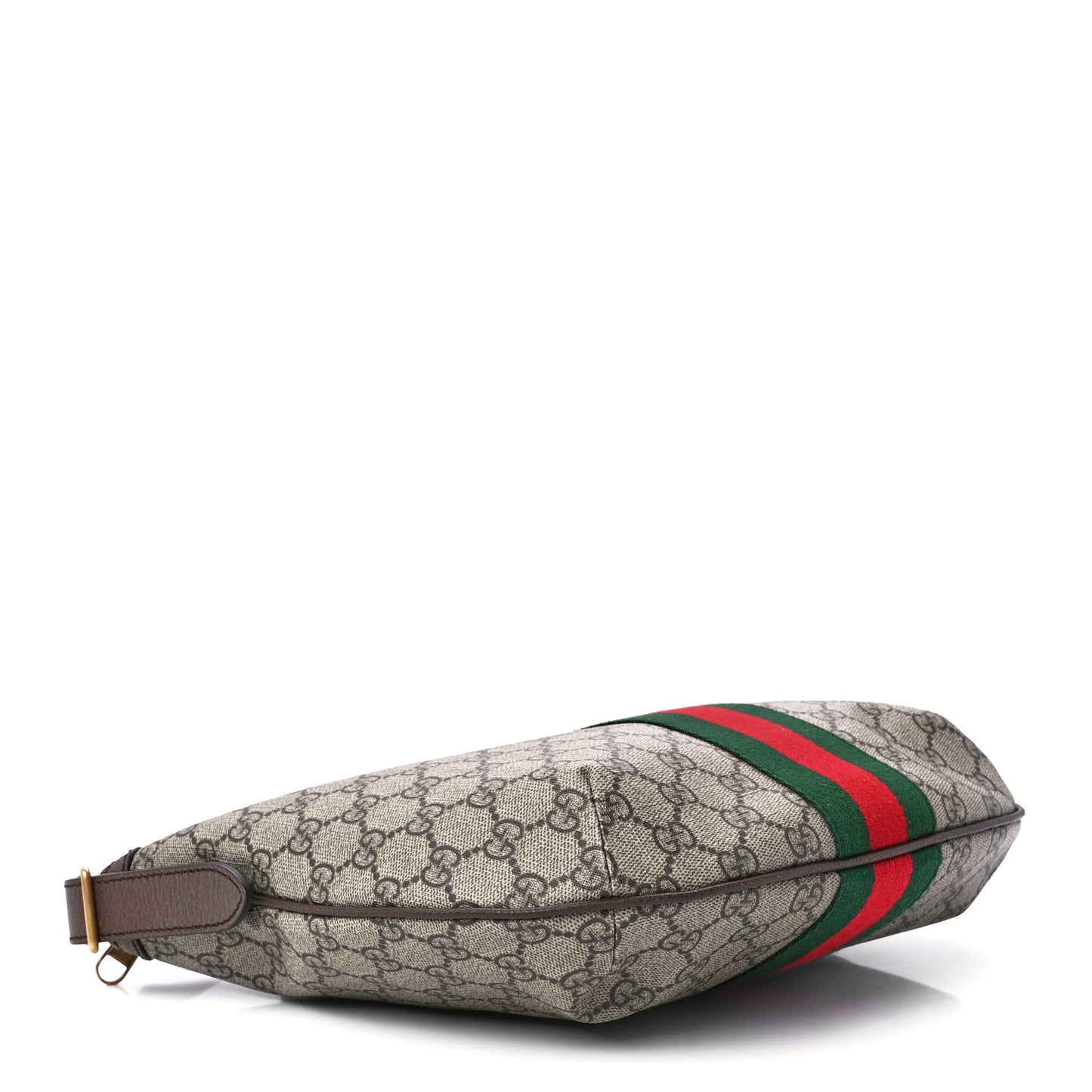 GG Supreme Monogram Web Small Ophidia Half Moon Hobo Brown