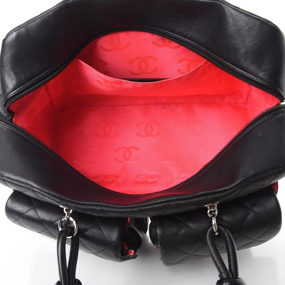 Chanel Calfskin Quilted Large Cambon Multipocket Reporter Black White 5 of 12