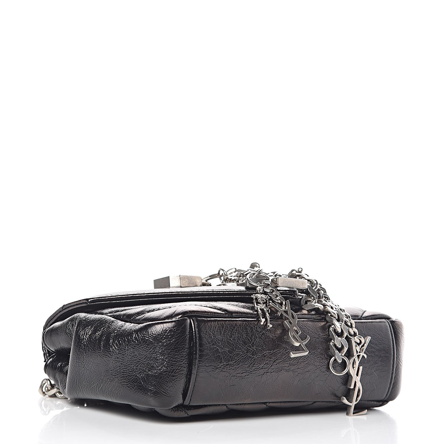 Saint Laurent Calfskin Matelassé Monogram Classic Baby Punk Chain Bag Black 4 of 10