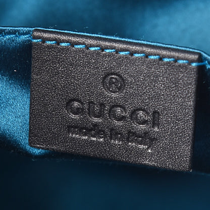 Gucci Suede Patent Dragon Embroidered Small Ophidia Dome Shoulder Bag Blue Multicolor Black 8 of 9