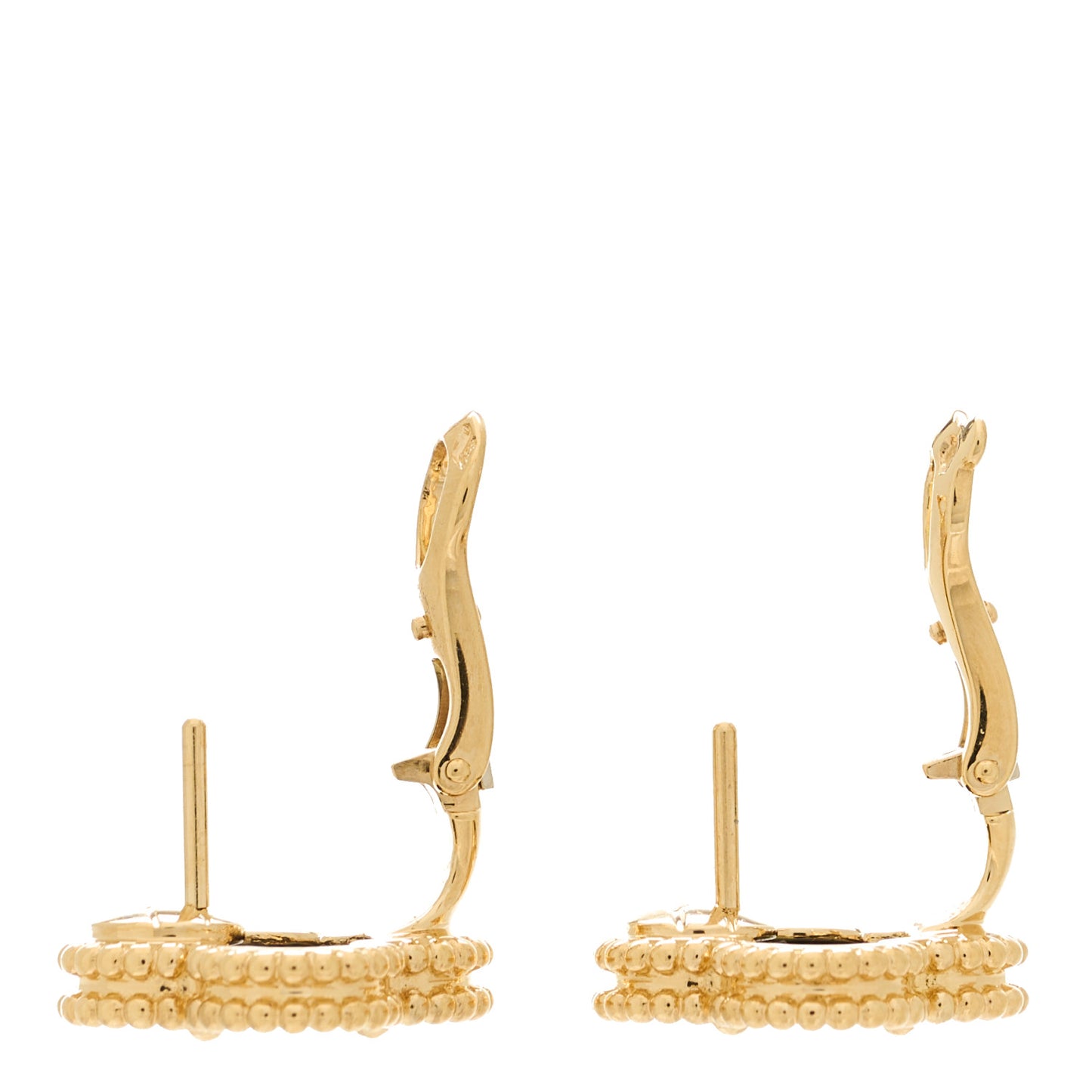 18K Yellow Gold Black Onyx Vintage Alhambra Earrings