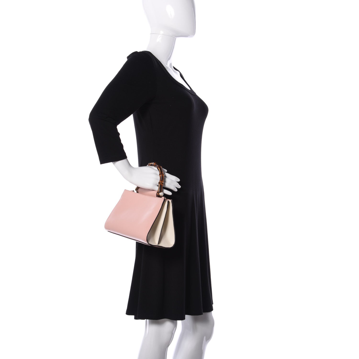 Gucci Nappa Bamboo Web Mini Nymphaea Top Handle Bag Perfect Pink Mystic White 2 of 10