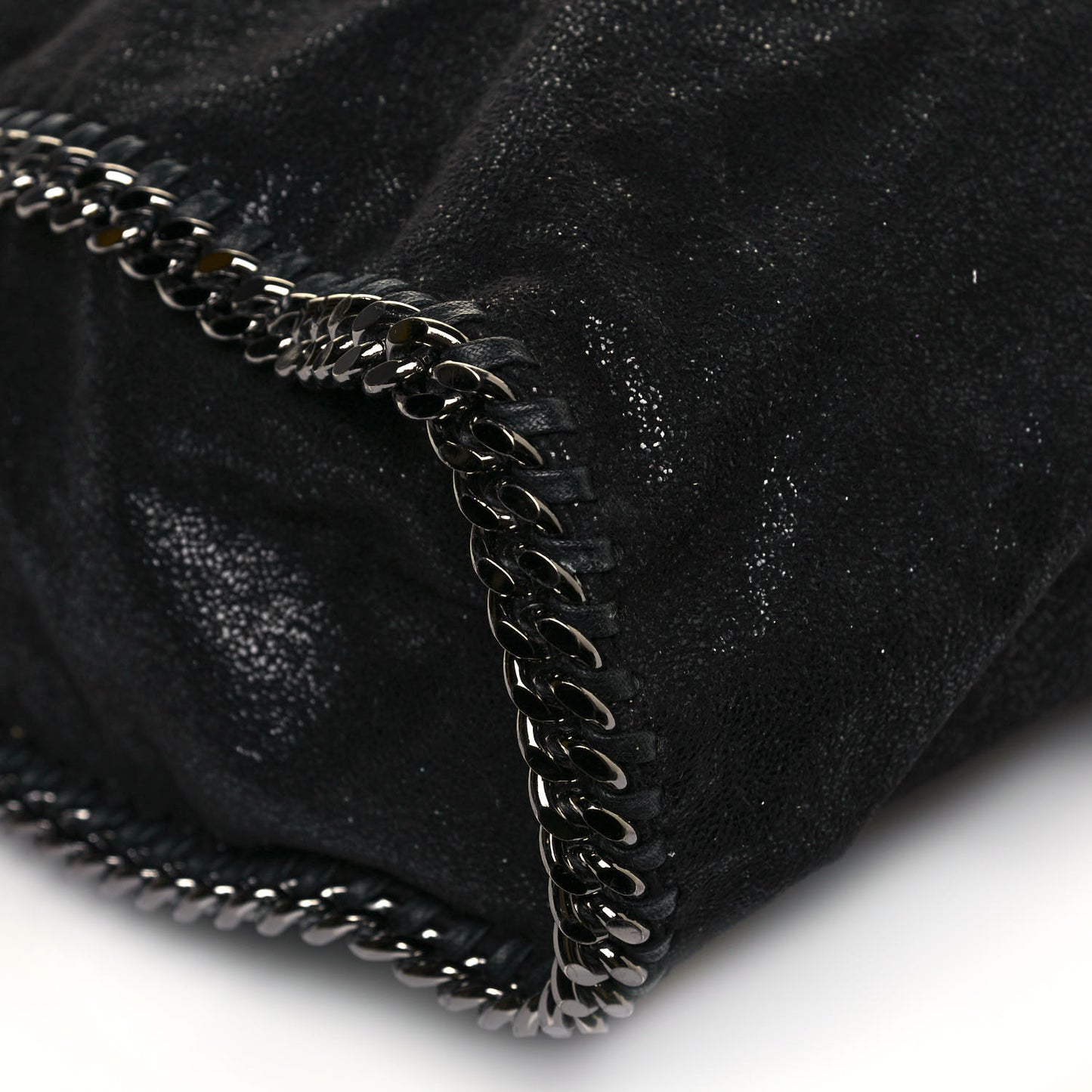 Metallic Shaggy Deer Big Falabella Tote Black