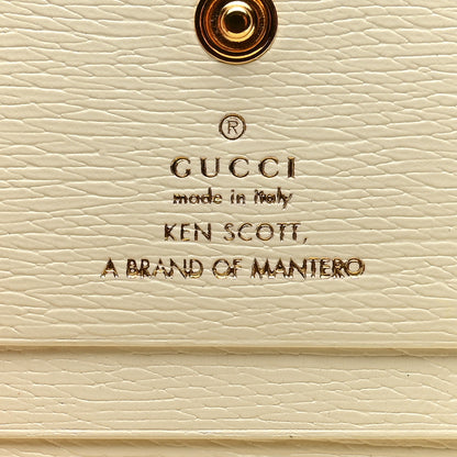 Gucci X KEN SCOTT New Shangai Calfskin Jardin D Avril Floral Print Horsebit 1955 Card Case Wallet Ivory Pink 6 of 7