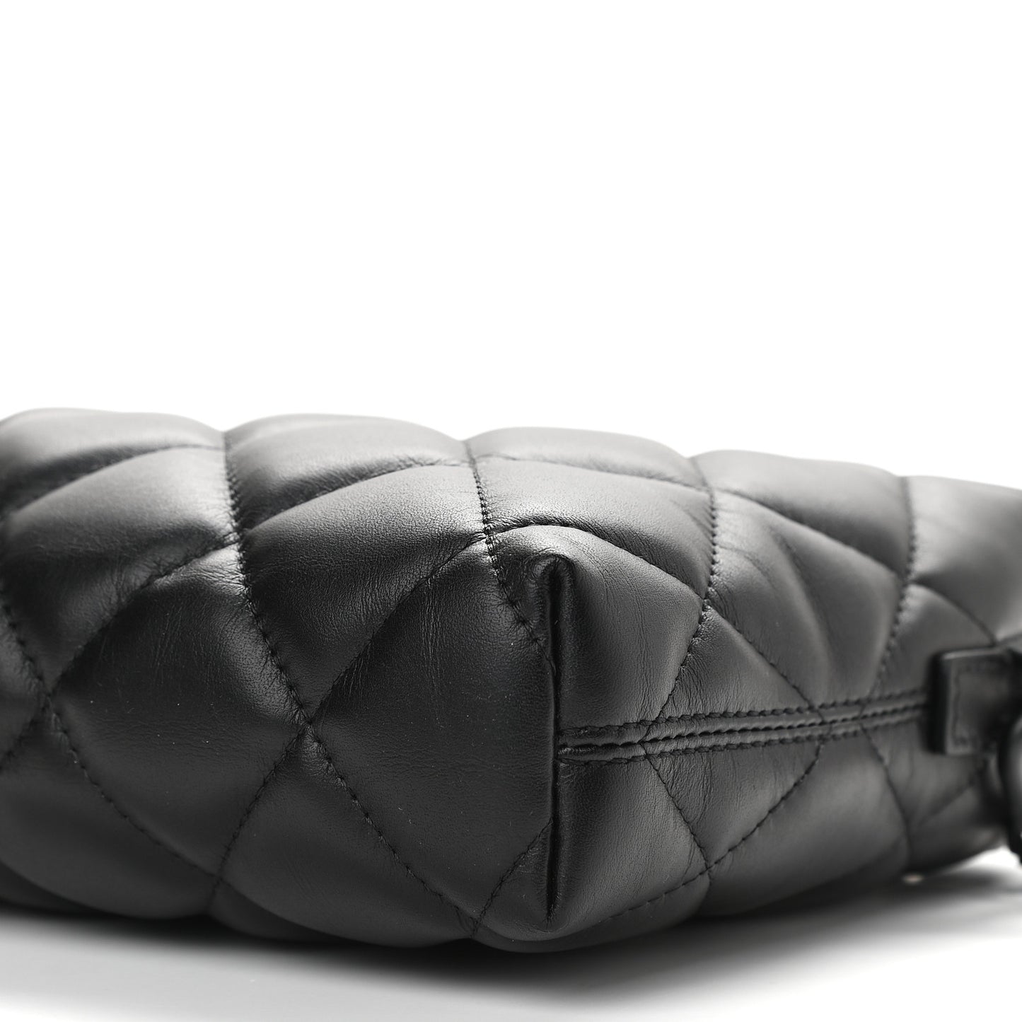 Nappa Calfskin Quilted Touch B Camera Shoulder Bag Black