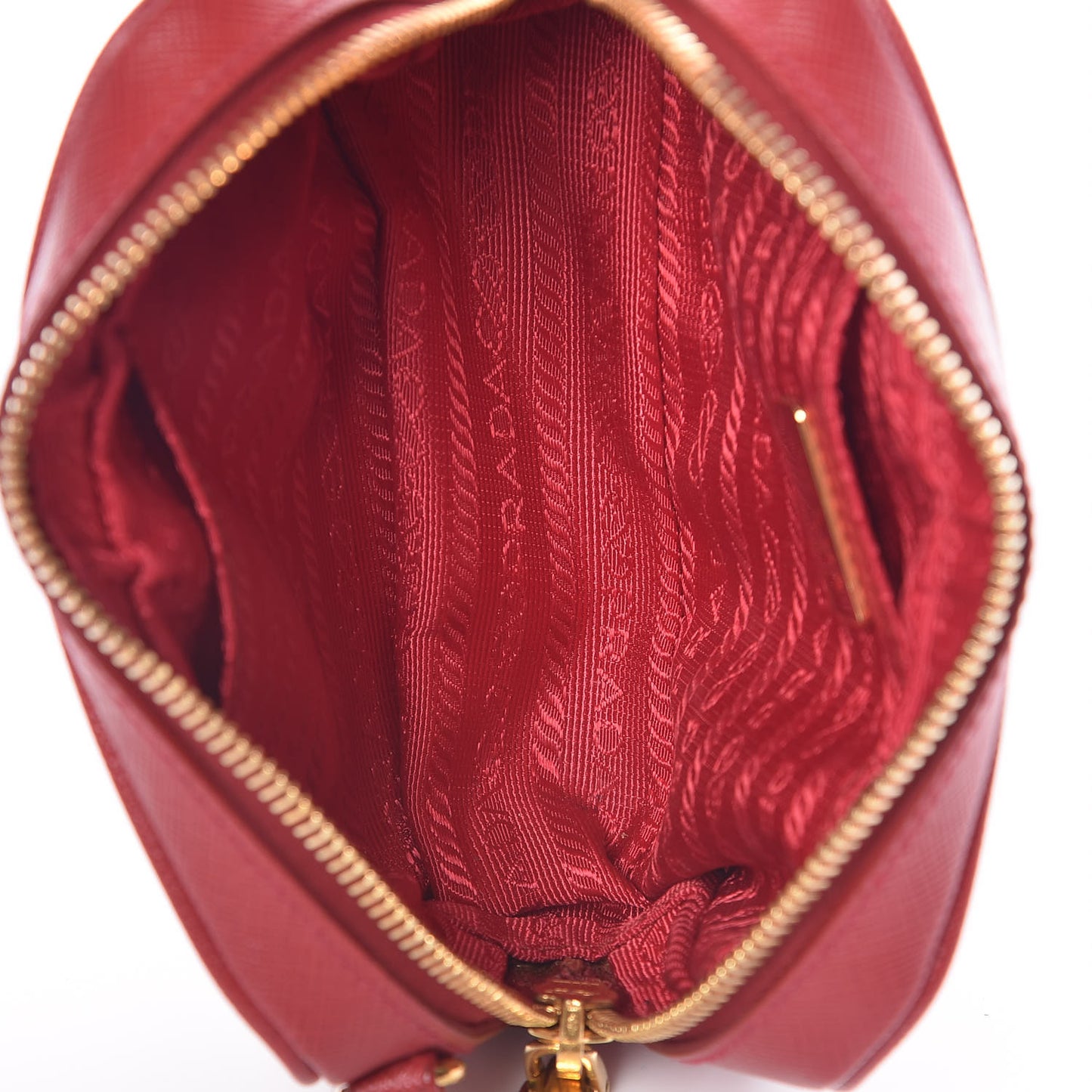 Saffiano Mini Camera Crossbody Bag Rosso