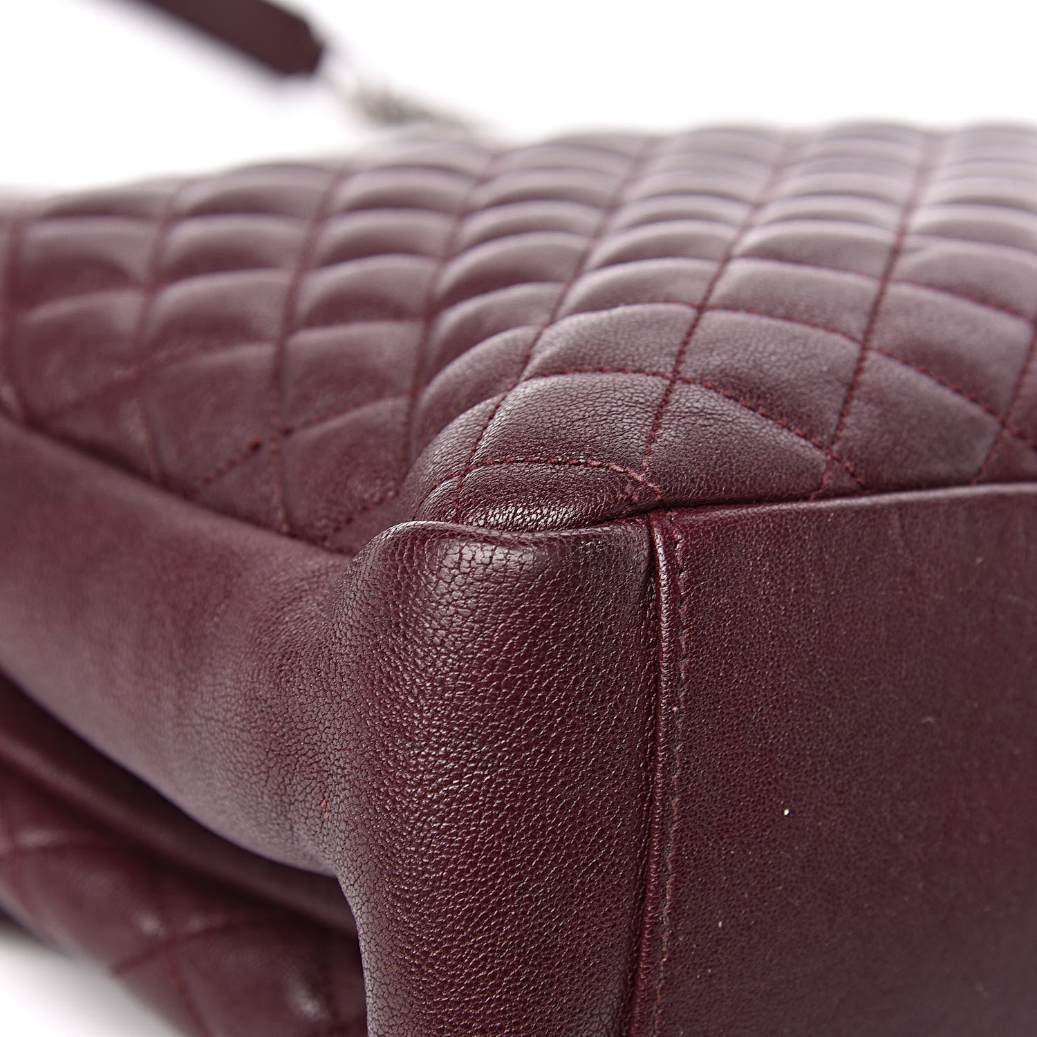 Saint Laurent Calfskin Mixed Matelasse Triquilt Large Monogram Envelope Satchel Bordeaux 30 of 34