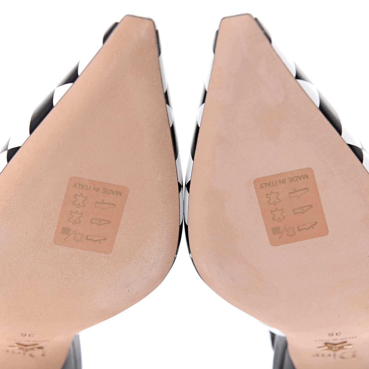 Christian Dior Calfskin Ribbon Checker Print J'Adior Slingback 65mm Pumps 36 Black White 7 of 9