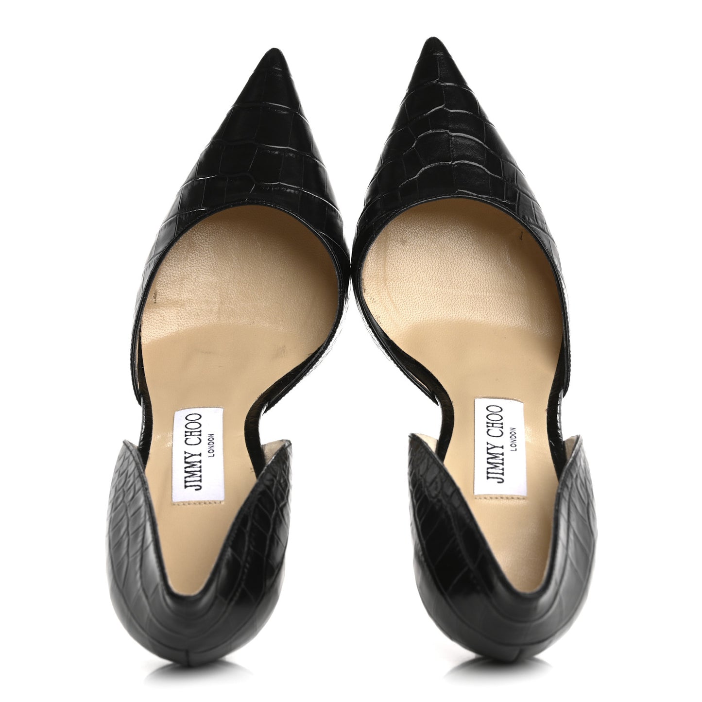 Calfskin Crocodile Embossed Addison d'Orsay Pump 38 Black