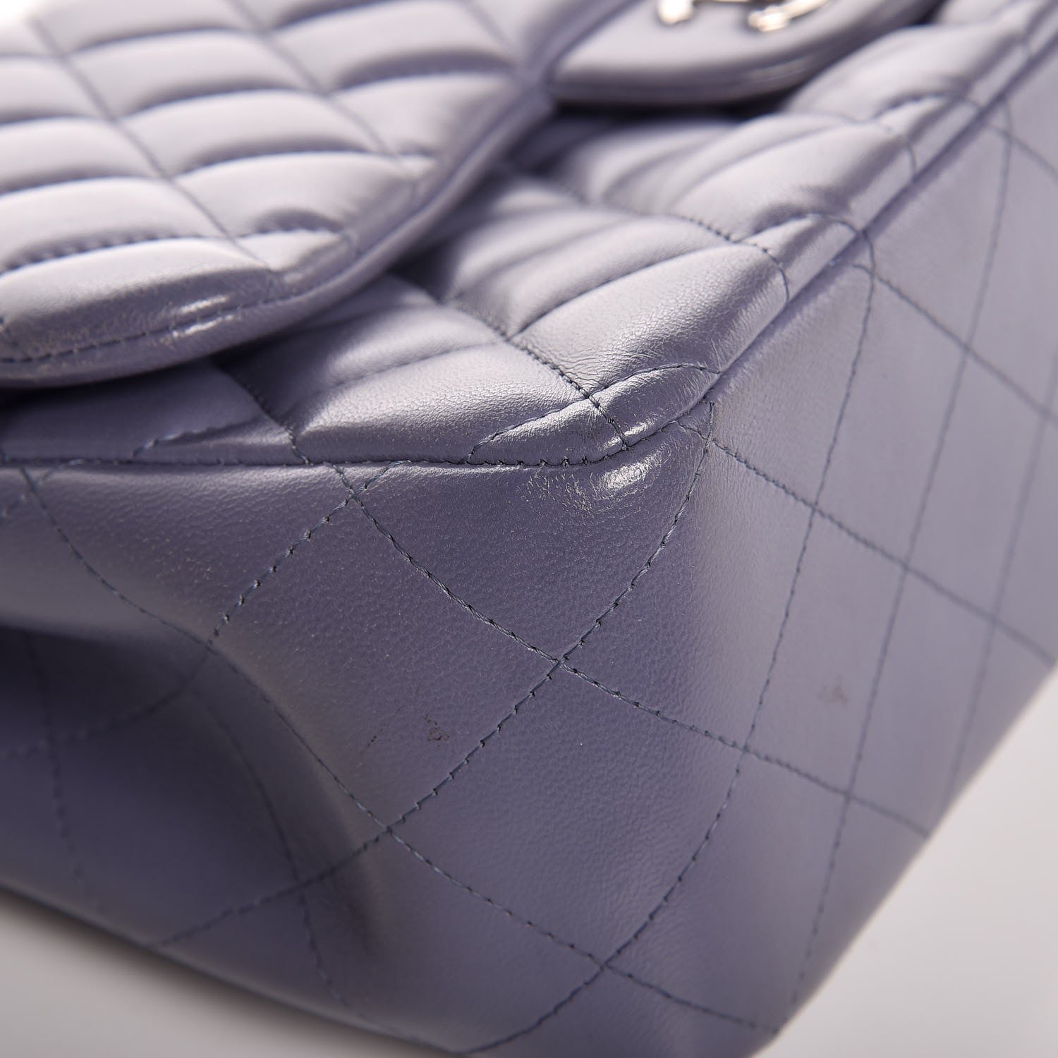 Chanel Lambskin Quilted Jumbo Double Flap Light Purple 12 of 16