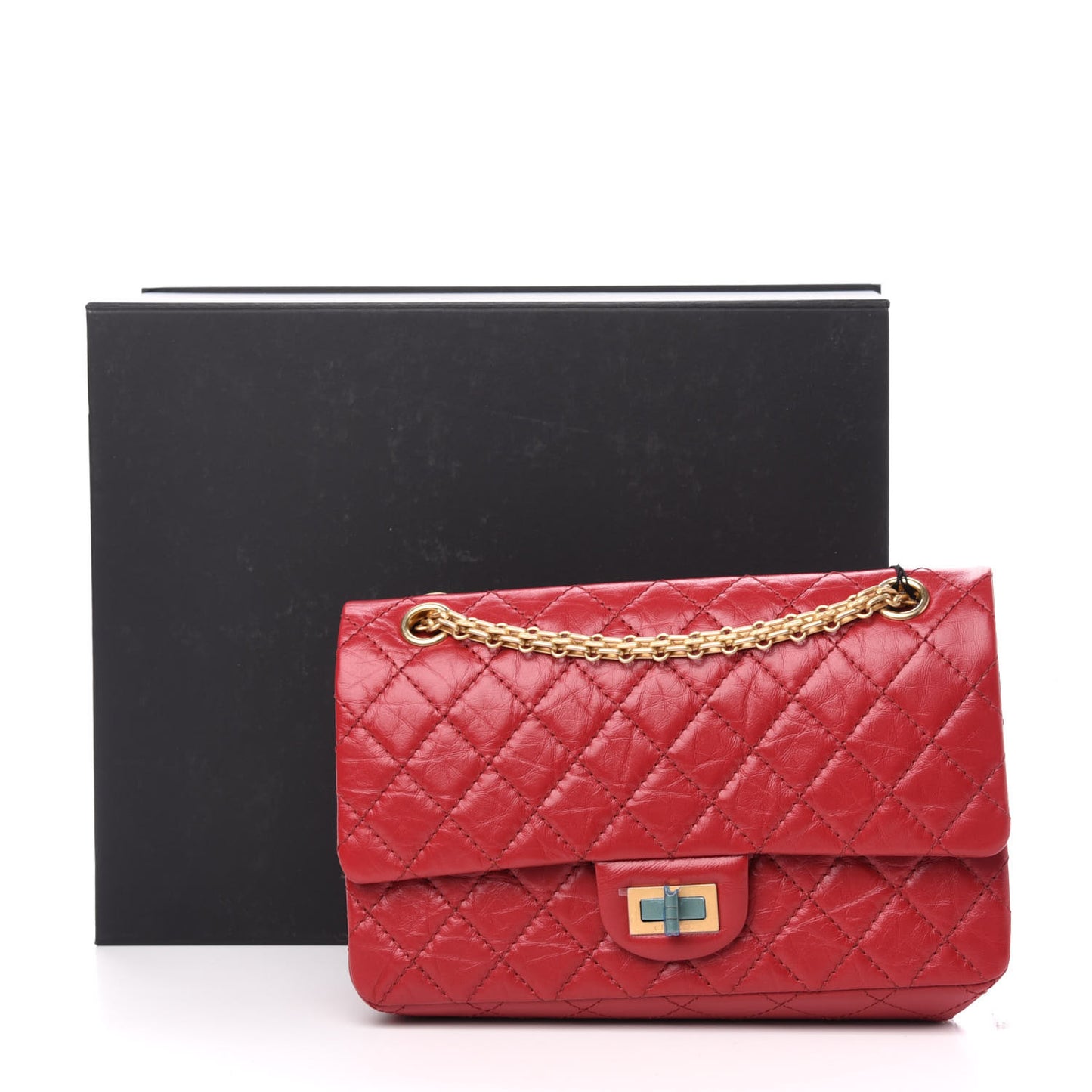 Aged Calfskin Quilted 2.55 Reissue 225 Flap Red