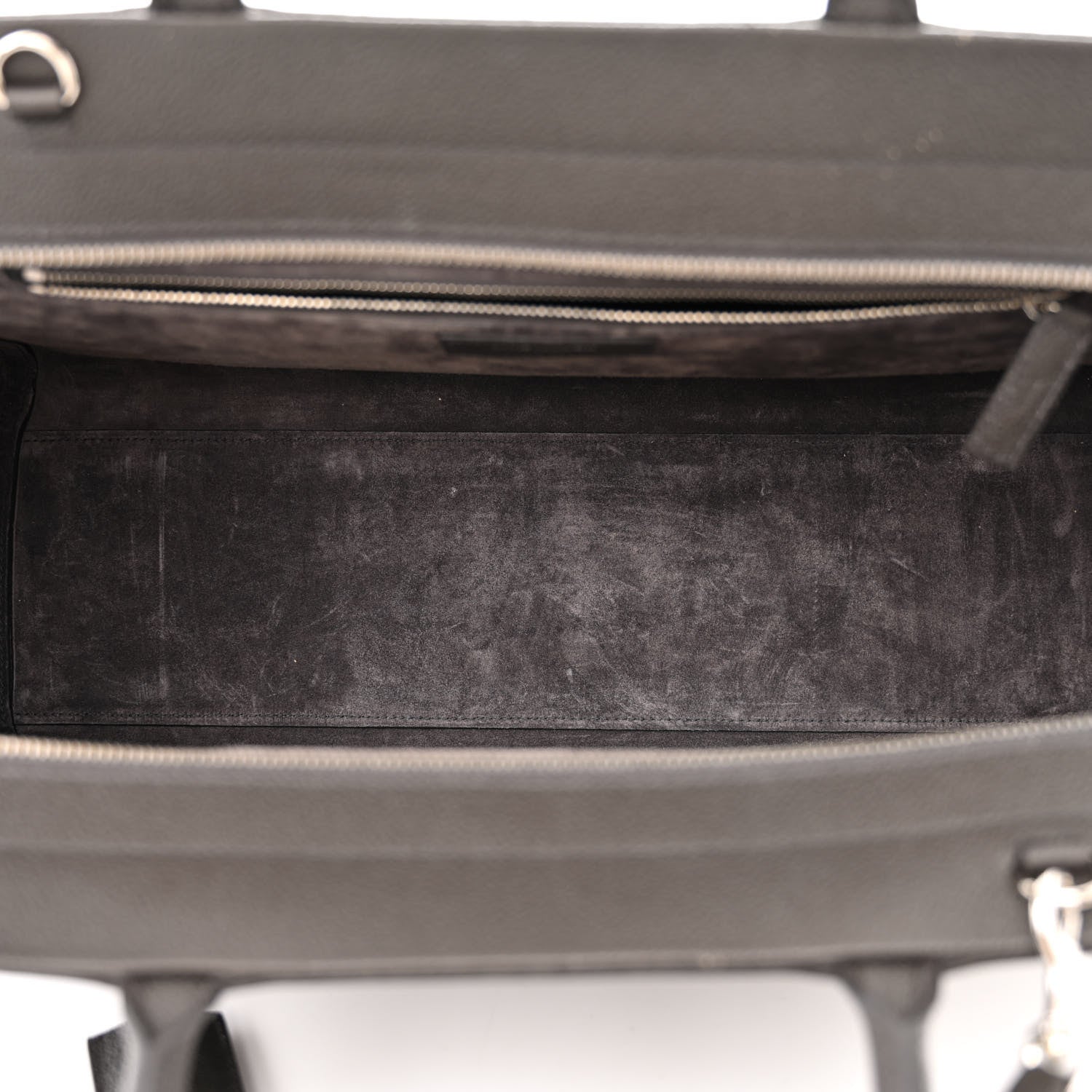 Saint Laurent Grained Calfskin Medium Cabas Rive Gauche Coal 5 of 12
