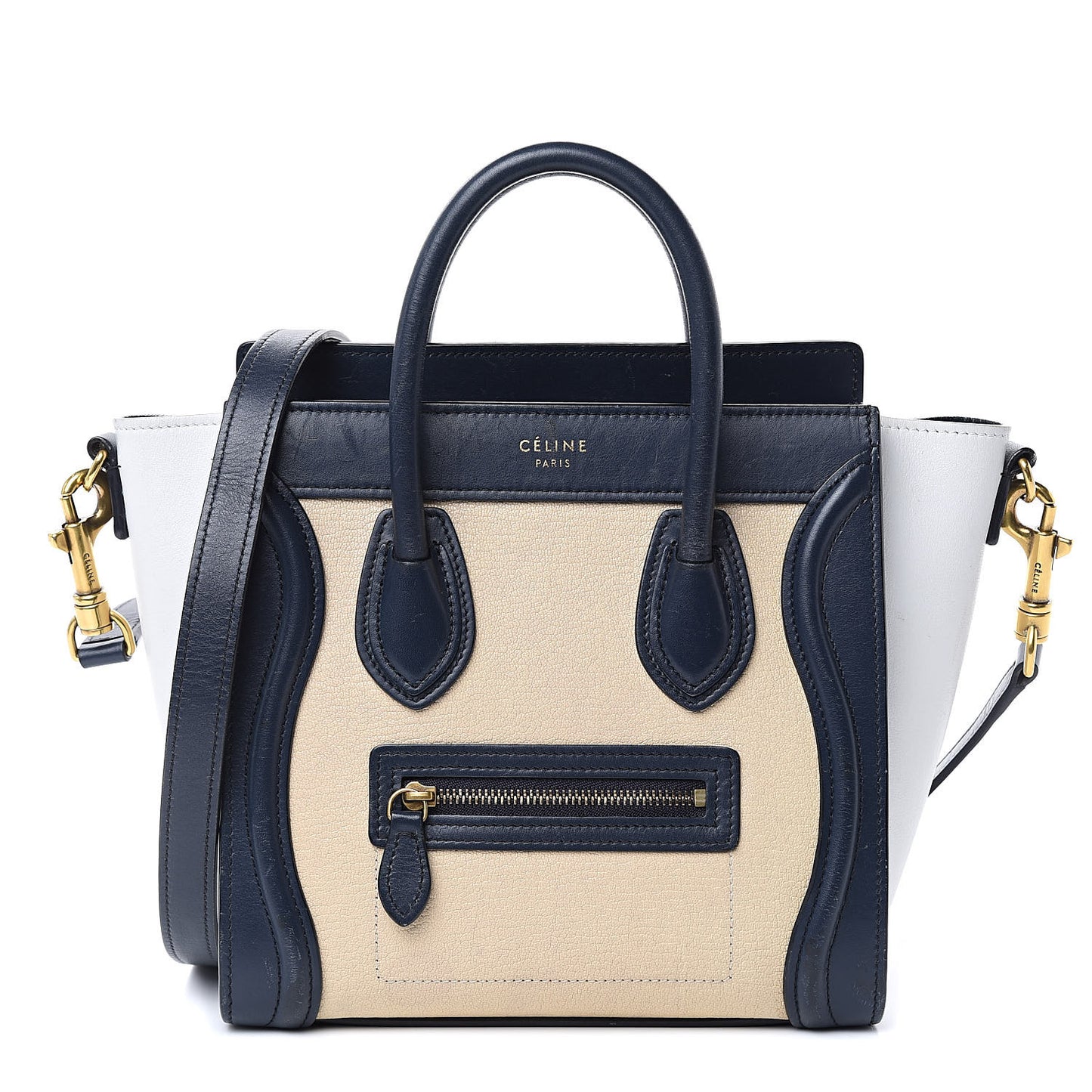 Drummed Calfskin Nano Tri-Color Luggage Firefly