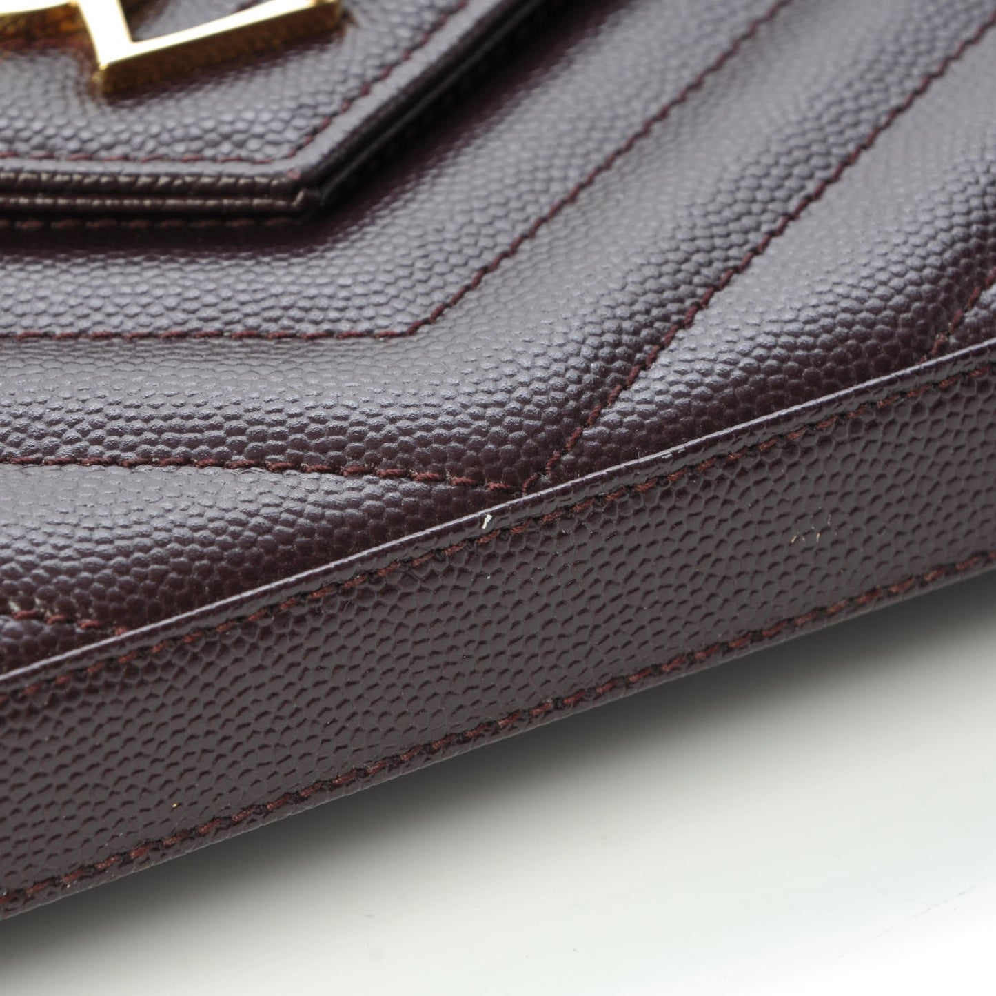 Grain De Poudre Matelasse Chevron Monogram Chain Wallet Amaranto