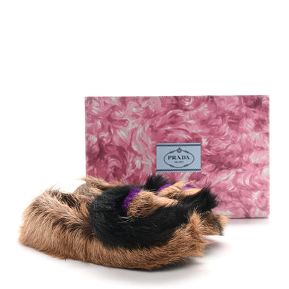 Prada Goat Hair Runway Slippers 35.5 Black Naturale Petunia 10 of 10