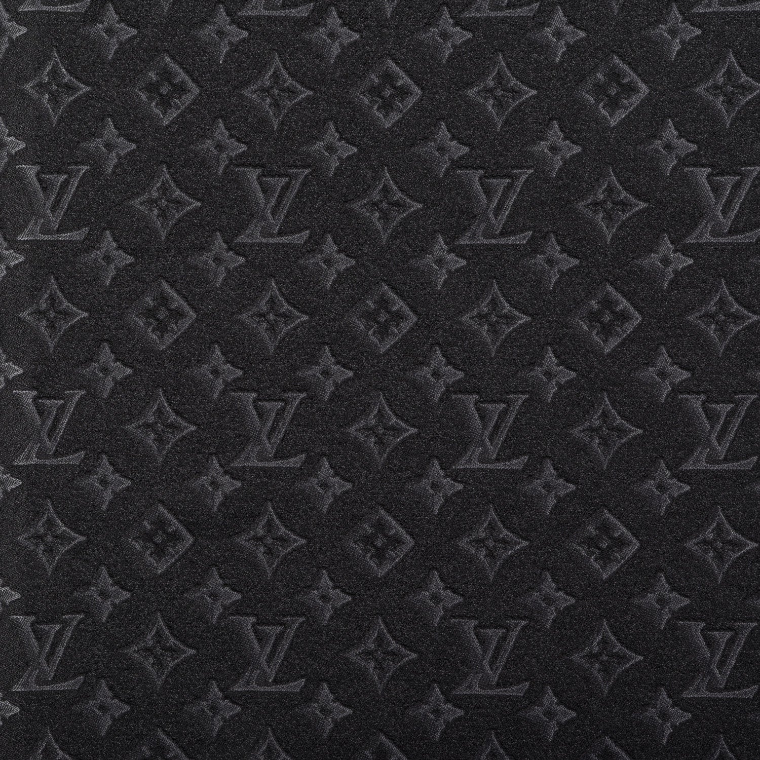 Louis Vuitton Silk Wool Monogram Shawl Black Grey 2 of 4