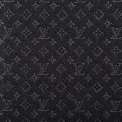 Louis Vuitton Silk Wool Monogram Shawl Black Grey 2 of 4