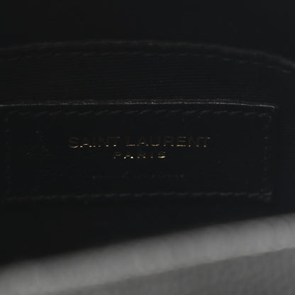 Saint Laurent Grain De Poudre Matelasse Chevron Quilted Round Vinyle Camera Bag Black 6 of 10