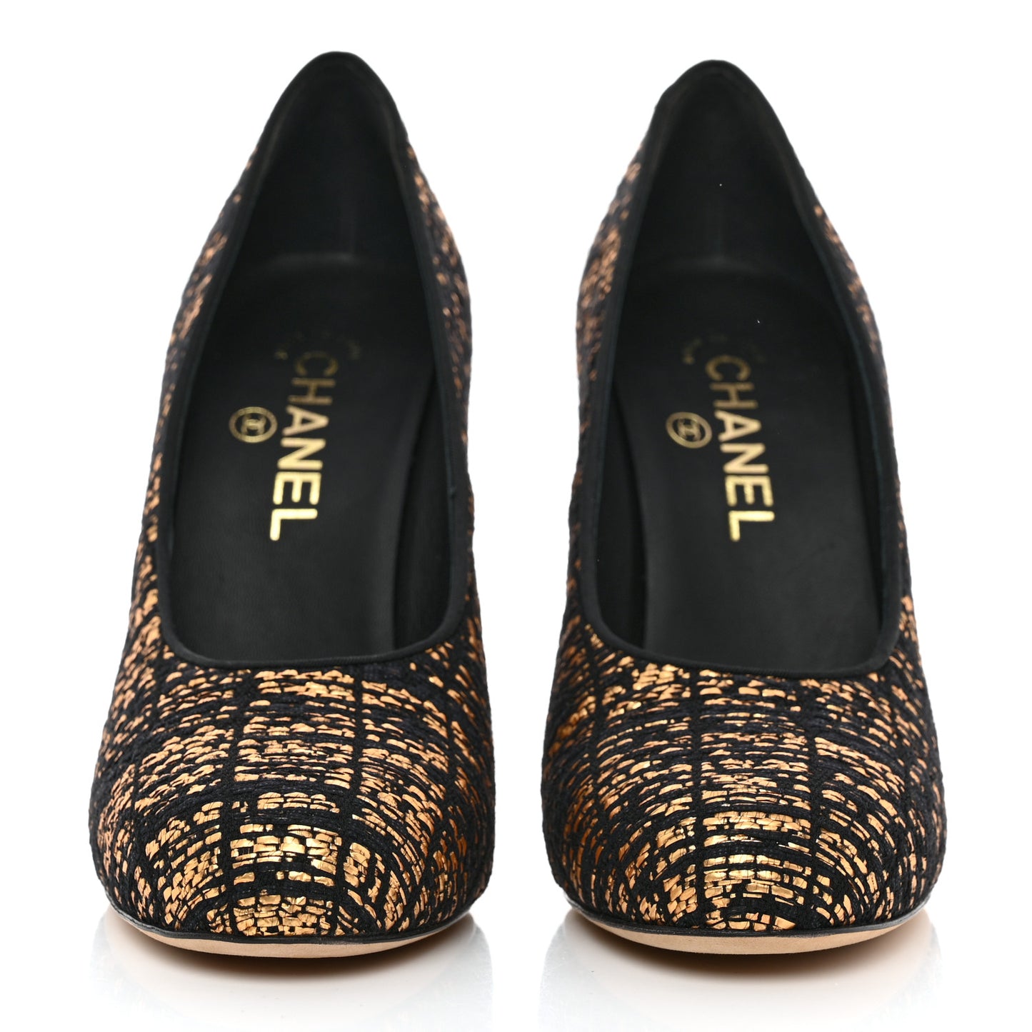 Tweed CC Pumps 38.5 Black Gold