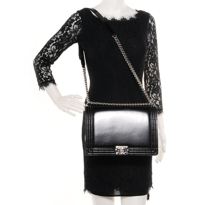 Chanel Glazed Calfskin Large Boy Flap Black 2 of 9