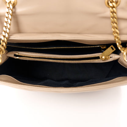 Saint Laurent Calfskin Y Quilted Monogram Medium Loulou Chain Satchel Dark Beige 5 of 12